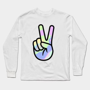 Pastel Tie Dye Peace Sign Long Sleeve T-Shirt